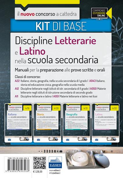 Il nuovo concorso a cattedra. Classi A22 (A043), A12 (A050), A11 (A051). Kit discipline letterarie e latino nella scuola secondaria. Manuale.. Con espansione online - copertina