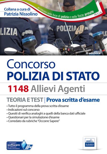 Concorso 1148 allievi agenti polizia di Stato. Manuale. Teoria e test. Prova scritta d'esame. Con aggiornamento online - copertina