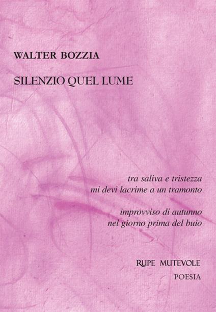 Silenzio quel lume. Sé tristezza allontano non distante - Walter Bozzia - copertina