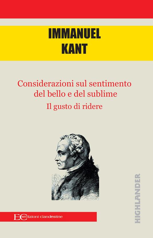 Considerazioni sul bello e sul sublime-Il gusto di ridere - Immanuel Kant - copertina
