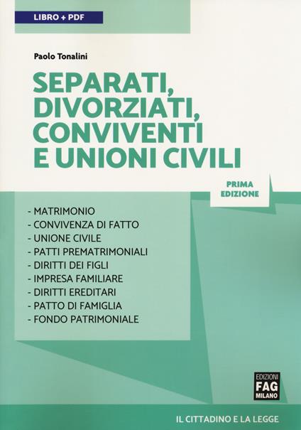 Separati, divorziati, conviventi e unioni civili. Con Contenuto digitale (fornito elettronicamente) - Paolo Tonalini - copertina