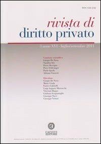 Rivista di diritto privato (2011). Vol. 3 - copertina