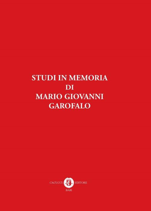 Studi in memoria di Mario Giovanni Garofalo - copertina