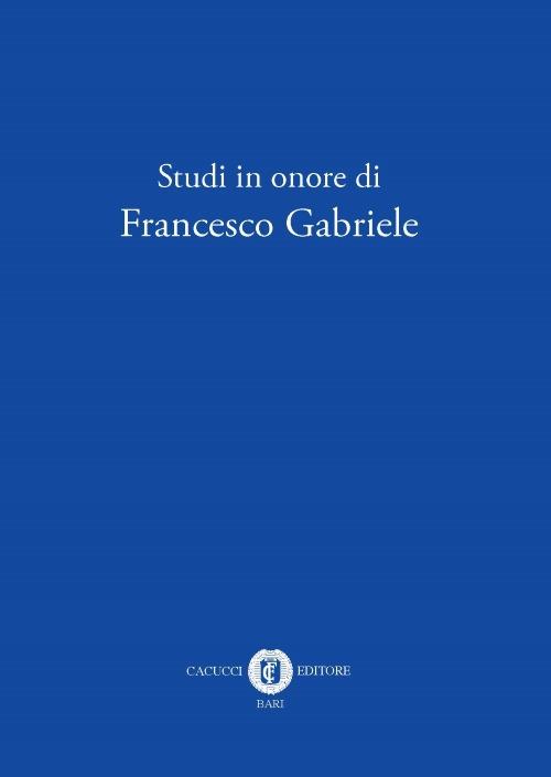 Studi in onore di Francesco Gabriele - copertina