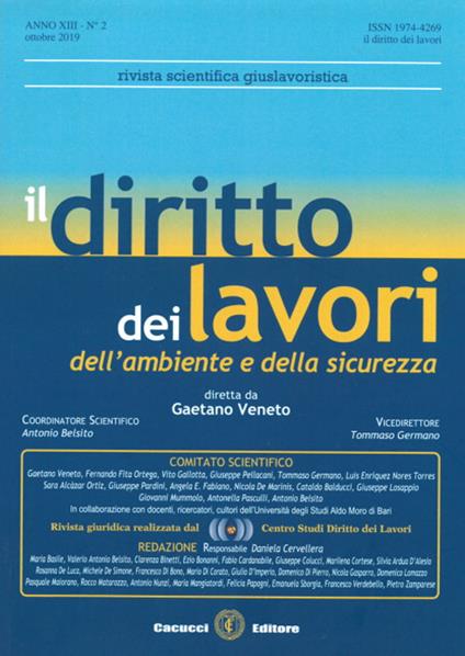 Il diritto dei lavori dell'ambiente e della sicurezza (2019). Vol. 2 - copertina