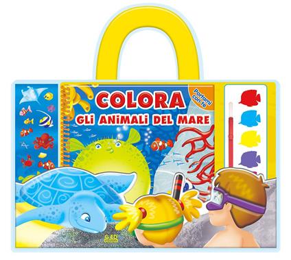 Animali del mare. Ediz. illustrata. Con 12 pastelli - copertina