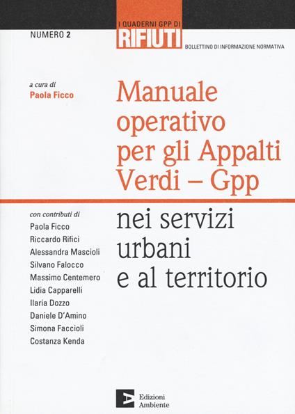 Manuale operativo per gli appalti Verdi-Gpp nei servizi urbani e al territorio - copertina