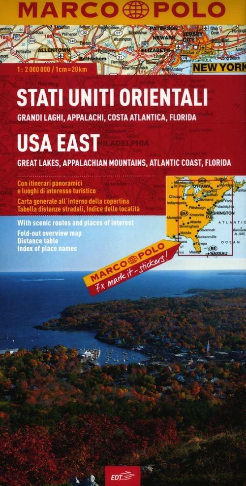 Stati Uniti orientali. Grandi laghi, Appalachi, Costa atlantica, Florida 1:2.000.000. Ediz. multilingue - copertina