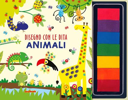 Animali. Disegno con le dita. Ediz. illustrata. Con 7 spugnette di inchiostro - copertina