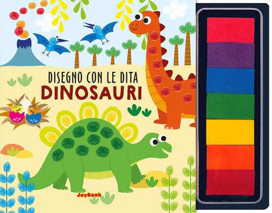 Dinosauri. Disegno con le dita. Ediz. illustrata. Con 7 spugnette di inchiostro - copertina