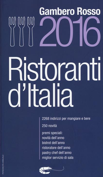 Ristoranti d'Italia del Gambero Rosso 2016 - copertina