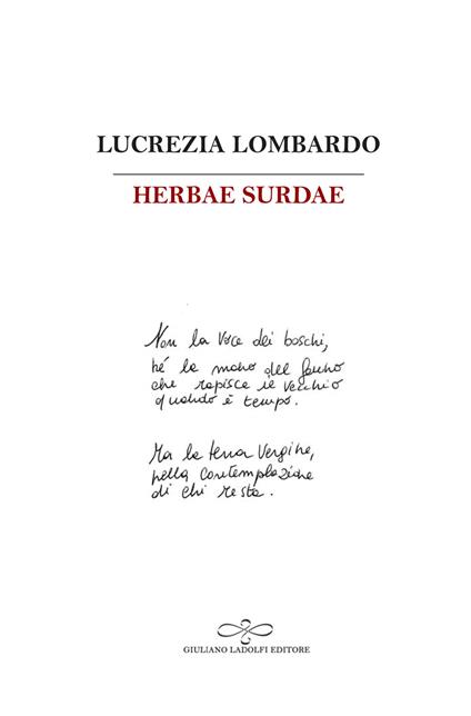 Herbae surdae - Lucrezia Lombardo - copertina