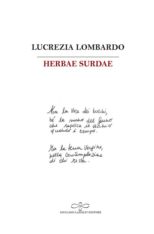 Herbae surdae - Lucrezia Lombardo - copertina
