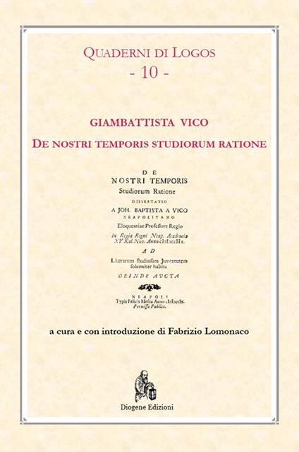 De nostri temporis studiorum ratione - Giambattista Vico - copertina