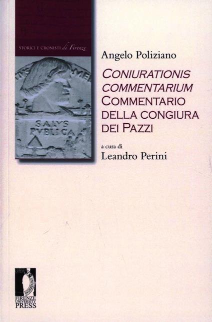 Coniurationis commentarium. Commentario alla congiura dei pazzi - Angelo Poliziano - copertina