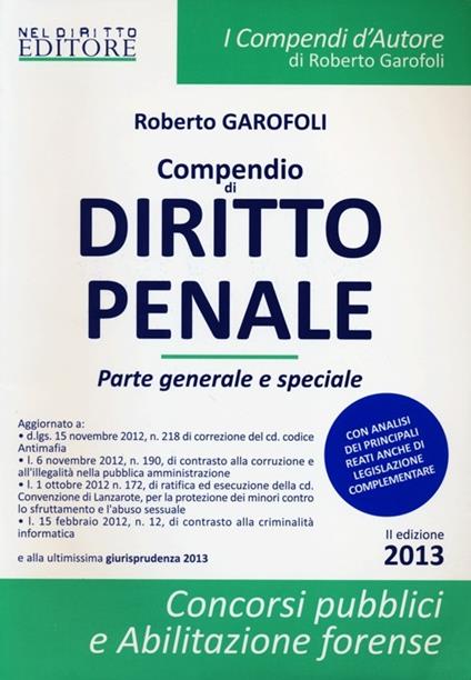 Compendio di diritto penale. Parte generale-Compendio di diritto penale. Parte speciale - Roberto Garofoli - copertina