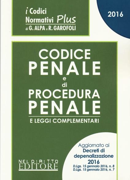 Codice penale e codice di procedura penale e leggi complementari - copertina