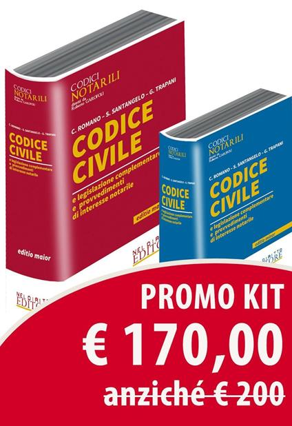 Codice civile e legislazione complementare e provvedimenti di interesse notarile. Ediz. maior - copertina