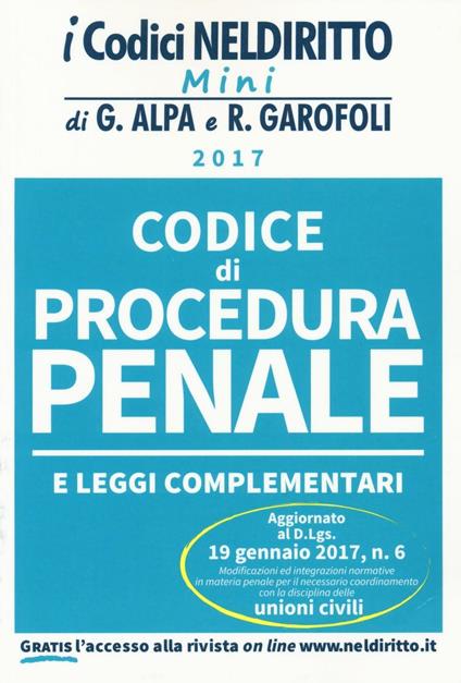 Codice di procedura penale e leggi complementari - copertina