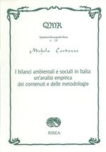 I bilanci ambientali e sociali in italia: un'analisi empirica dei contenuti e delle metodologie
