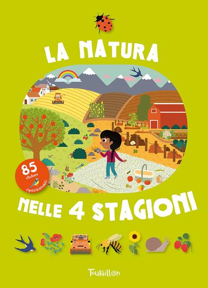 La natura nelle 4 stagioni. Con adesivi. Con grande sfondo. Con plancia di adesivi - copertina