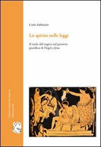 Lo spirito nelle leggi - Carlo Sabbatini - copertina