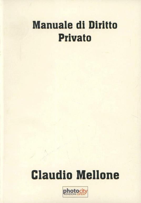 Manuale di diritto privato - Claudio Mellone - copertina
