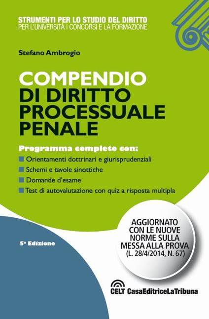 Compendio di diritto processuale penale - Stefano Ambrogio - copertina