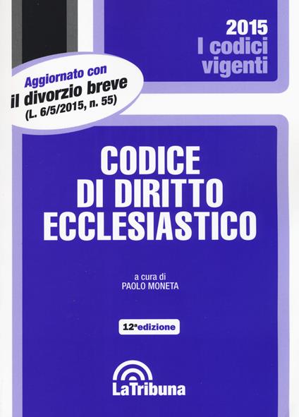 Codice di diritto ecclesiastico - copertina