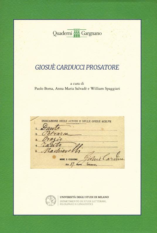 Giosue Carducci prosatore - copertina