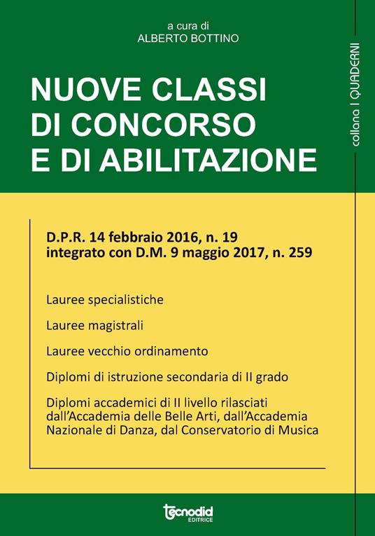 Nuove classi di concorso e di ablitazione - copertina