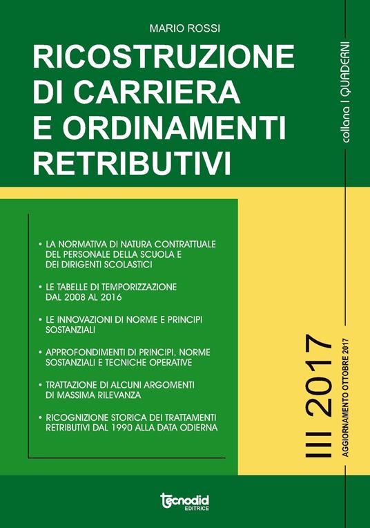 Ricostruzione di carriera e ordinamenti retributivi - Mario Rossi - copertina