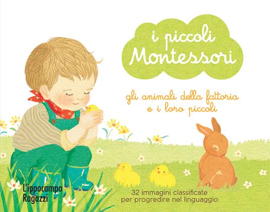 Gli animali della fattoria e i loro piccoli. I piccoli Montessori. Con 32 Carte - Adeline Charneau - copertina