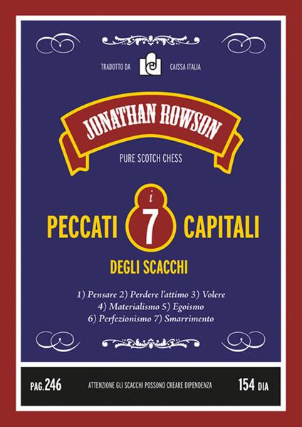 I sette peccati capitali degli scacchi. Nuova ediz. - Jonathan Rowson - copertina