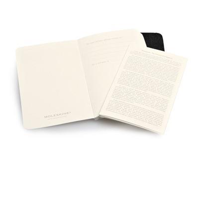 Quaderno Volant Journal Moleskine pocket a pagine bianche nero. Black. Set da 2 - 3