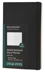 Moleskine 18 mesi Planner settimanale Notebook Large Soft Black