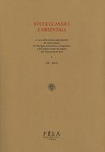 Studi classici e orientali (2013). Vol. 59