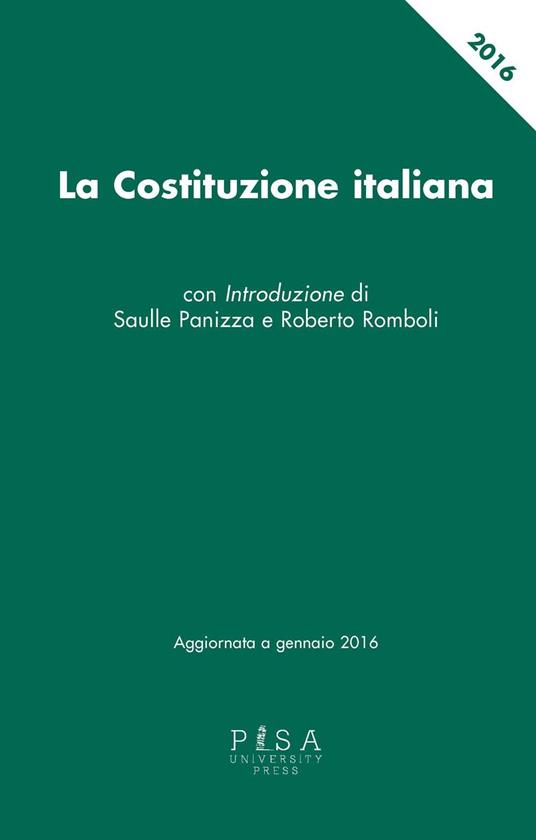La Costituzione italiana. Aggiornata a gennaio 2016 - copertina