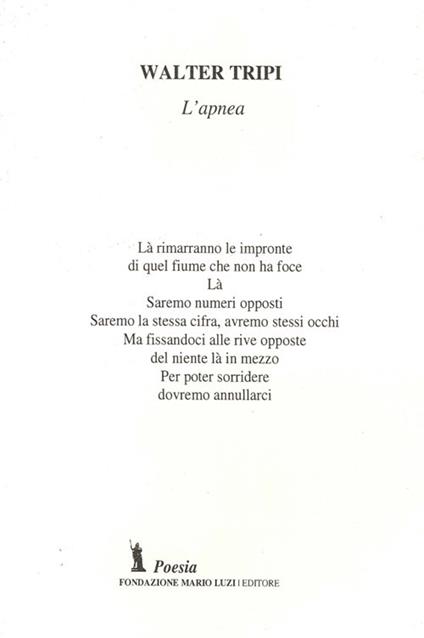 L' apnea - Walter Tripi - copertina