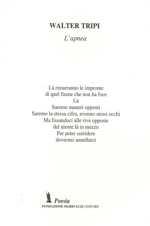 L' apnea - Walter Tripi - copertina