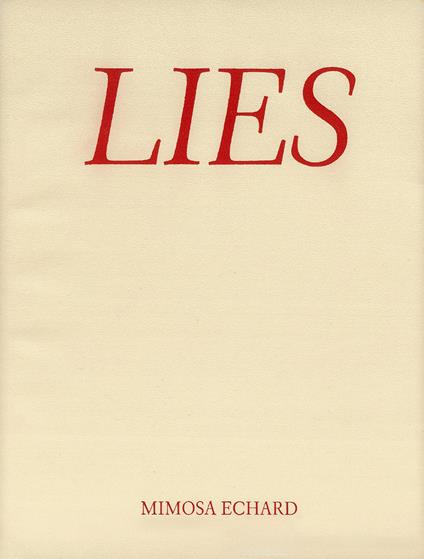 Mimosa Echard. Lies - copertina