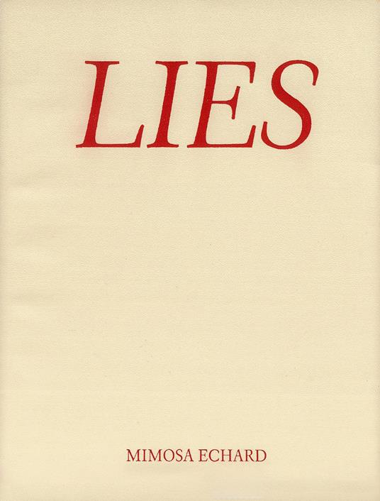 Mimosa Echard. Lies - copertina