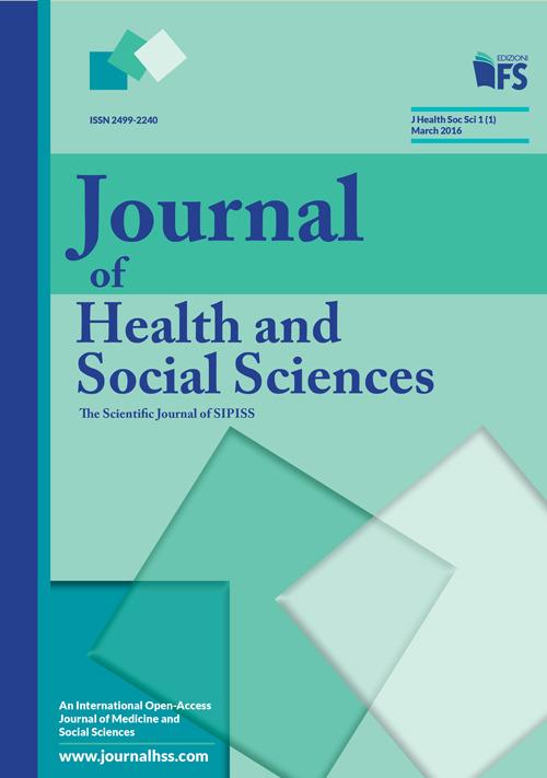 Journal of health and social sciences (2016). Vol. 1: March. - copertina