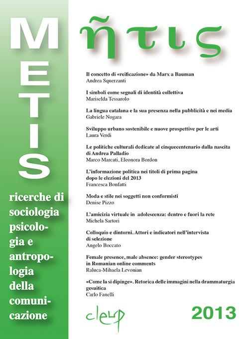 Metis. Ricerche di psicologia, sociologia e antropologia della comunicazione. Vol. 20 - copertina