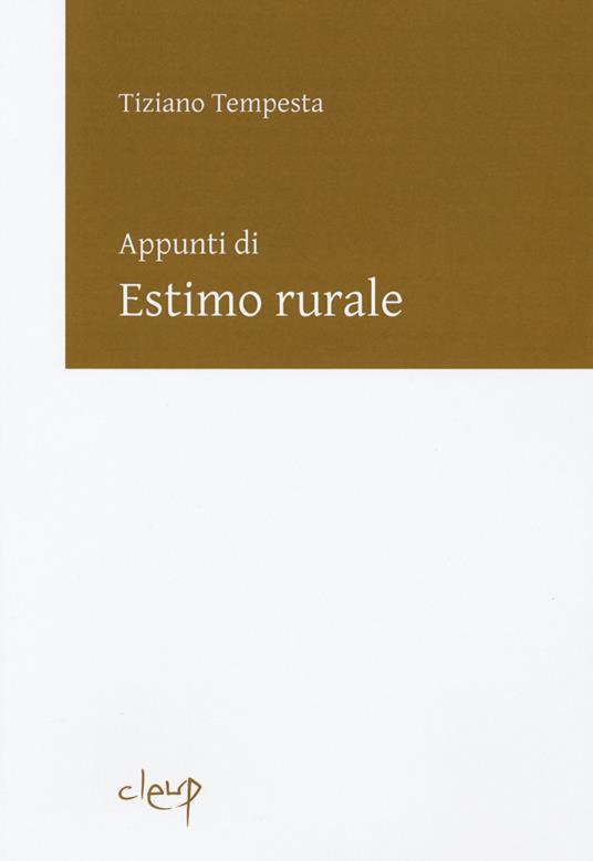 Appunti di estimo rurale - Tiziano Tempesta - copertina
