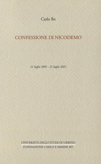 Confessione di Nicodemo - Carlo Bo - copertina