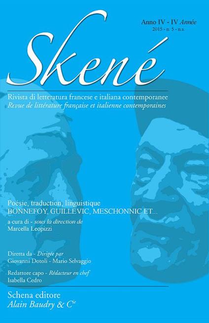 Skené. Rivista di letteratura francese e italiana contemporanee. Vol. 5 - copertina