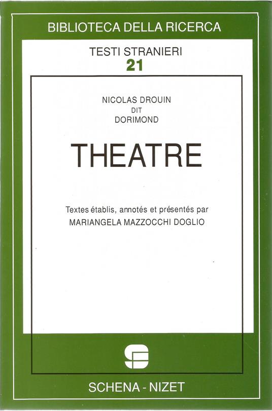 Théatre. Ediz. critica - Nicolas Drouin - copertina