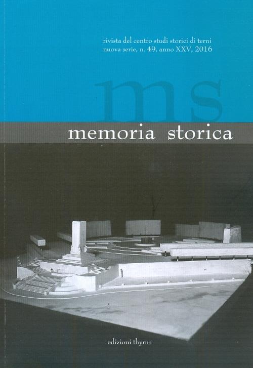 Memoria storica. Vol. 49 - copertina