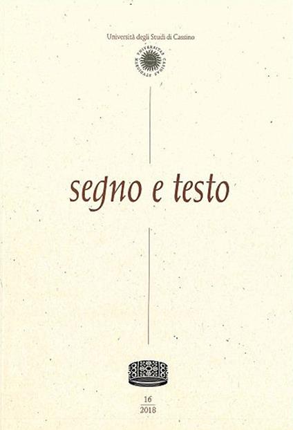 Segno e testo (2018). Vol. 16 - copertina